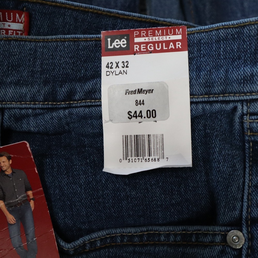 Lee Jeans Mens 42x32‎ Dylan Regular Straight Leg 5-Pocket Premium Denim Blue NWT - Picture 9 of 9